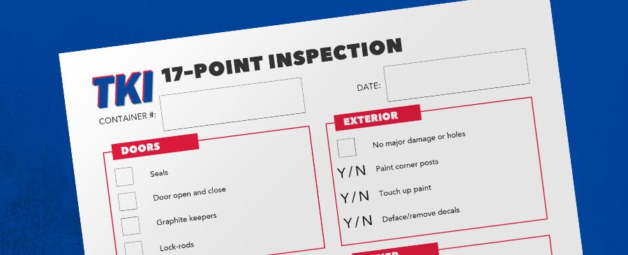 Container inspection checklist